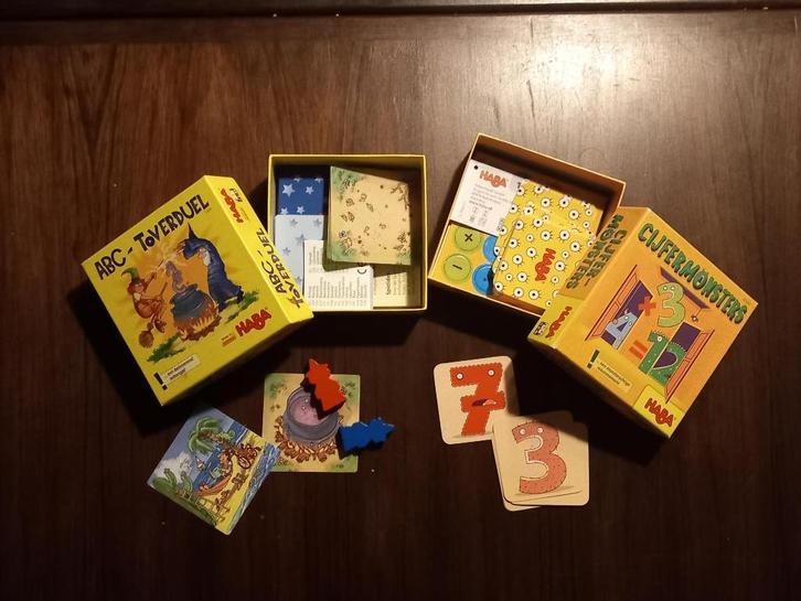 Haba spelletjes - ABC cijferduel en Cijfermonsters, Kinderen en Baby's, Speelgoed | Educatief en Creatief, Zo goed als nieuw, Taal en Lezen