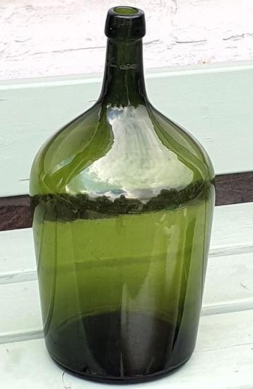 Dame-Jeanne ✅ verte 6 litres ~ verre moulé ✅ vintage