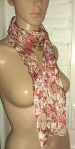 sjaal vintage beige met roze bloemen, Kleding | Dames, Nieuw, Sjaal, Verzenden
