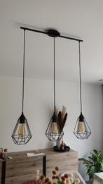 Hanglamp 3 stuks zwartdradig (inclusief lichtbron), Huis en Inrichting, Lampen | Hanglampen, Ophalen, Gebruikt, Landelijk, 75 cm of meer