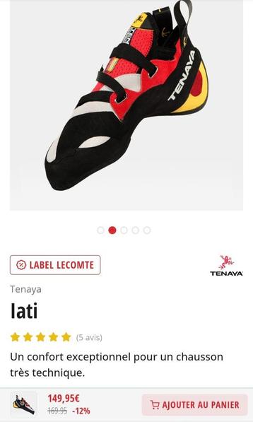 Escalade chaussons Tenaya Lati 36 1/4 beschikbaar voor biedingen