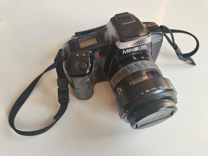 Minolta Maxxum 5000i + AF 35-105mm lens + accessoires, Audio, Tv en Foto, Fotocamera's Analoog, Zo goed als nieuw, Spiegelreflex