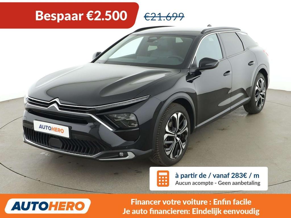 Citroën C5 X 1.2 PureTech Shine (bj 2023, automaat), Auto's, Gebruikt, 1199 cc, Zwart, Leder