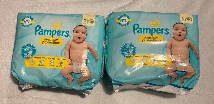 Groot pakket Pampers (Mt 1 & 2)Premium Protection & Baby-Dry, Enfants & Bébés, Bains & Soins, Neuf, Autres marques, Enlèvement