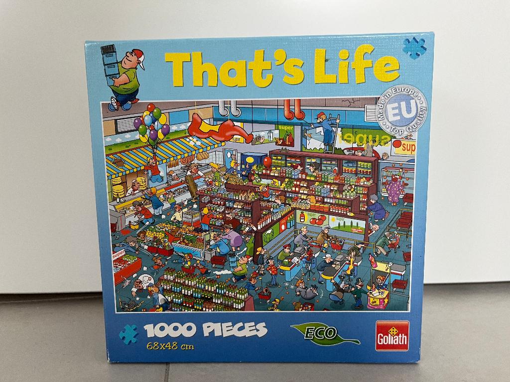 Puzzel That's Life - supermarkt (1000 stukjes), Hobby & Loisirs créatifs, Sport cérébral & Puzzles, Enlèvement ou Envoi, 500 à 1500 pièces