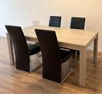 Table à manger avec 4 chaises, Maison & Meubles, 150 à 200 cm, Cinq personnes ou plus, Enlèvement, Utilisé
