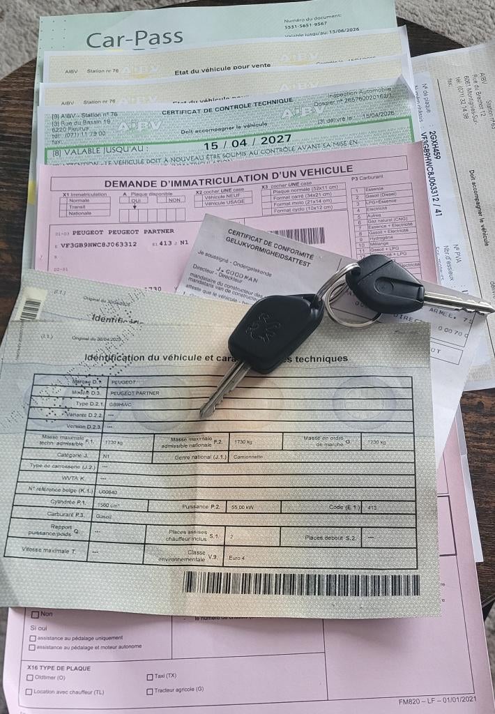 PEUGEOT PARTNER1.6HDI/141MKM/PRET A IMMATRICULER!, 4 portes, 2 places, Boîte manuelle, Diesel