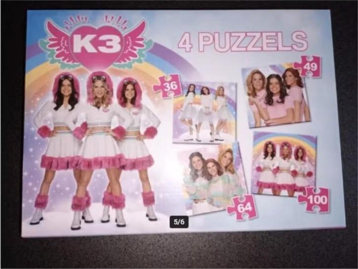 K3 puzzels, huggies, stagetent, dansmat, pyjama - 3-8€/stuk, Collections, Jouets, Utilisé, Enlèvement ou Envoi