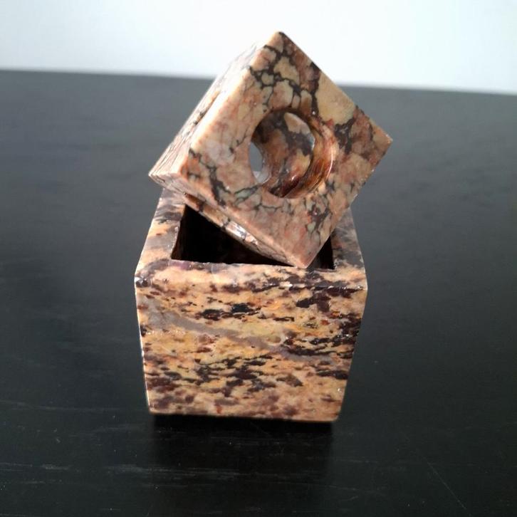 Vintage kandelaar marmer ten thousand villages, Antiek en Kunst, Kunst | Beelden en Houtsnijwerken, Ophalen of Verzenden