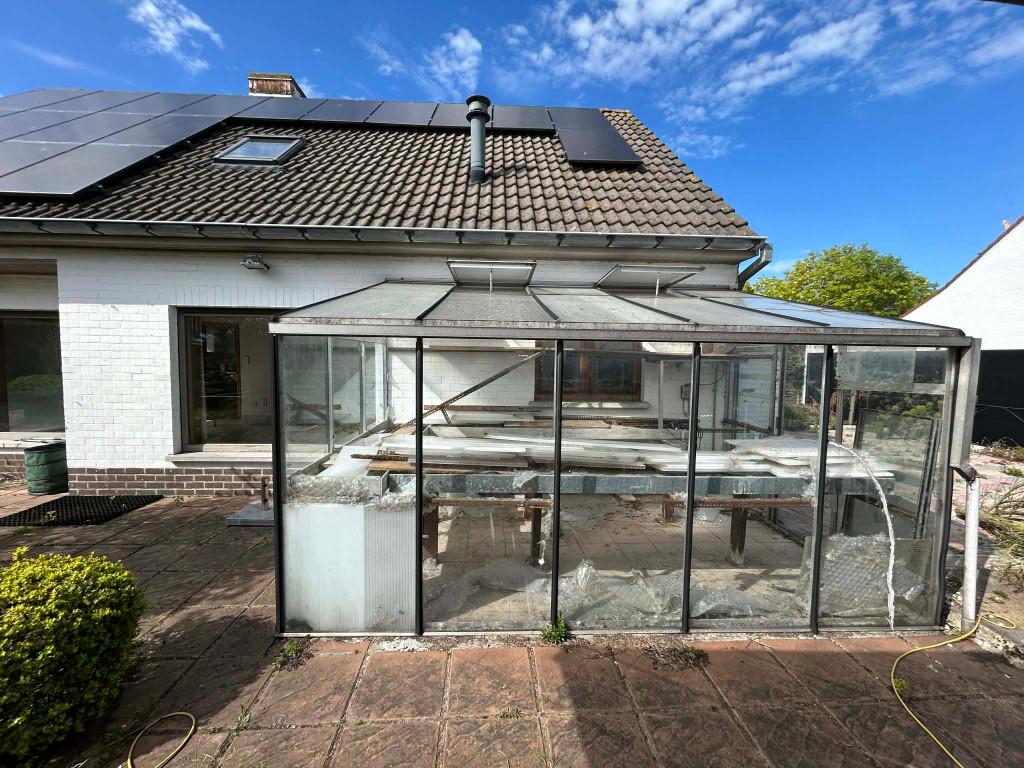 Serre in glas, in aanbouw aan huis, met inhoud, Tuin en Terras, Kassen, Ophalen, Overige materialen, Gebruikt, Muurkas
