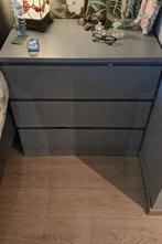 Commode IKEA MALM 3 tiroirs gris anthracite en bon état., Ophalen