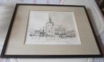 Pentekening BILZEN , STADHUIS ANNO 1983, Antiek en Kunst, Ophalen