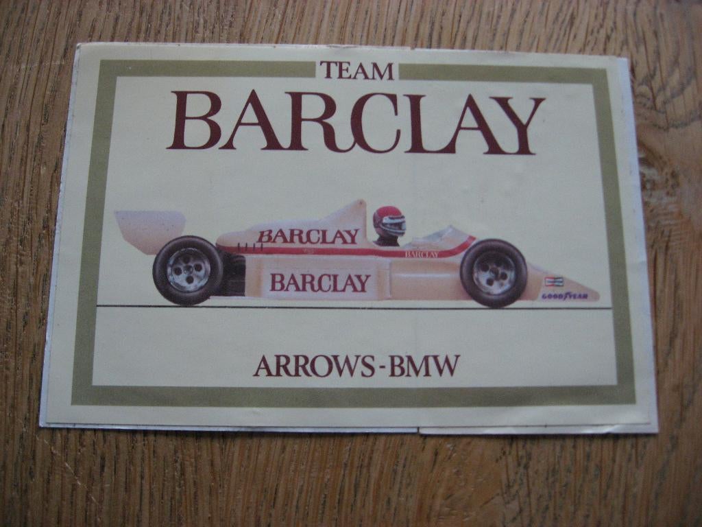 Team Barclay Arrows BMW F1 13,5 x 9 cm Sticker, Verzamelen, Ophalen of Verzenden, Nieuw, Overige typen