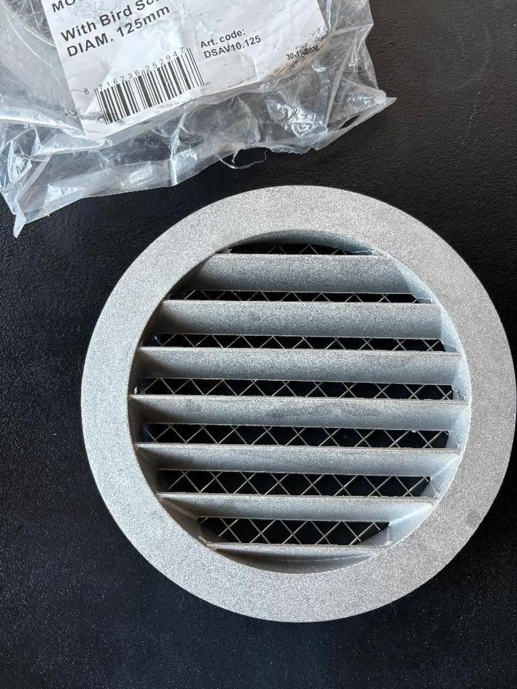 2x Aluminium ventilatierooster DEC 125mm met gaas, Doe-het-zelf en Bouw, Ventilatie en Afzuiging, Nieuw, Ventilator en Afzuiger