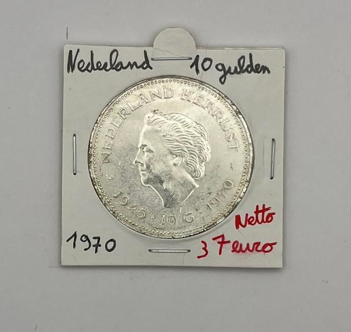 10 florins 1970 Pays-Bas, Enlèvement ou Envoi, Autres valeurs, Monnaie en vrac, Argent