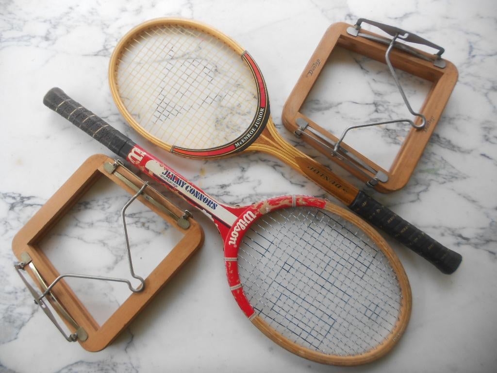 Raquette De Tennis Vintage Dunlop Maxply Avec Presse – Bois