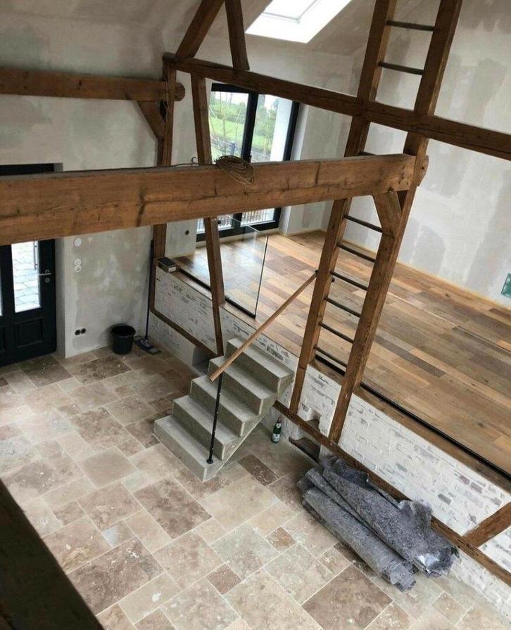 TIJDELIJKE AANBIEDING! TRAVERTIN VEROUDERD ROMAANS VERBAND, Tuin en Terras, Grind, Keien en Split, Nieuw, Ophalen