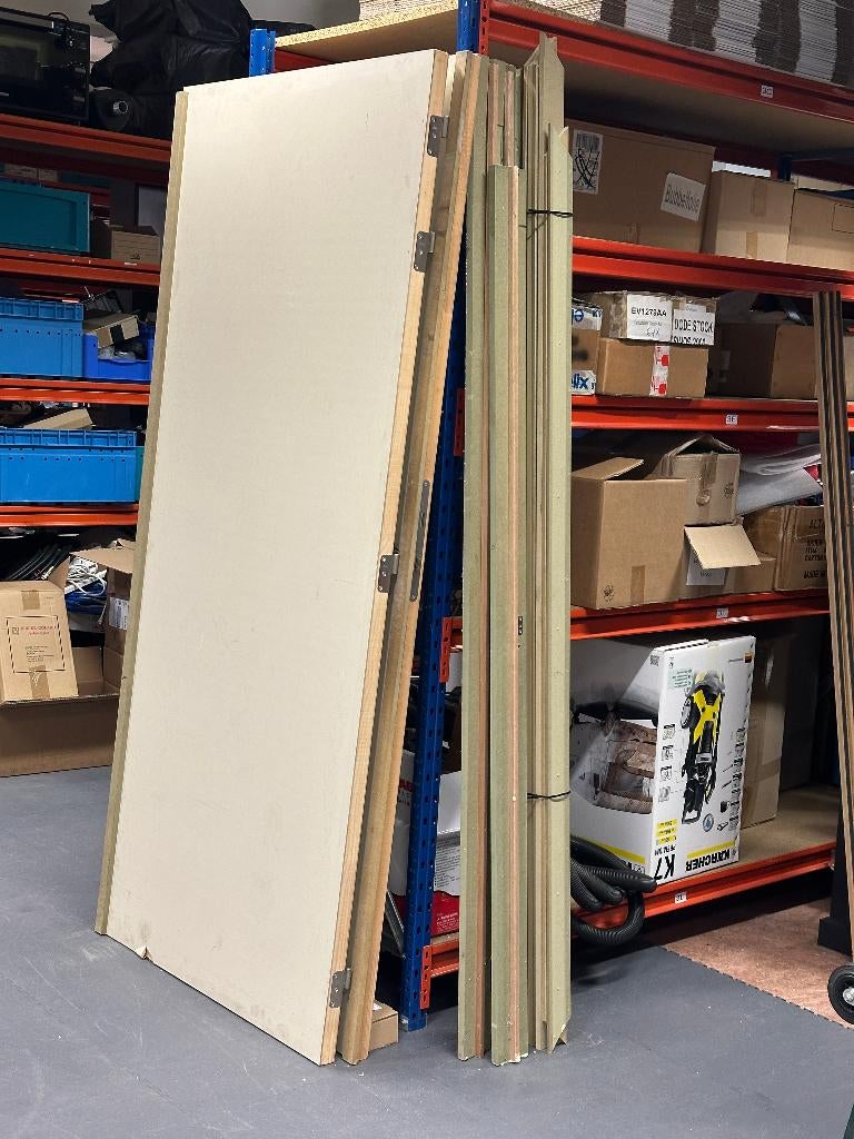 1 dubbele verfdeur met kassement, Ophalen, Gebruikt, Binnendeur, 200 tot 215 cm