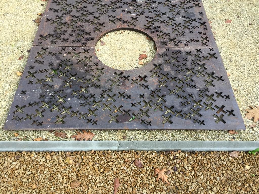 Dikke ijzeren boomroosters / boomvlonders XXL . 180 x 180 cm, Tuin en Terras, Terrasdelen en Vlonders, Zo goed als nieuw, Overige materialen