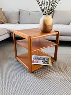 Scandinavisch vintage teakhouten bijzettafel / trolley., Minder dan 55 cm, Zo goed als nieuw, Hout, Ophalen