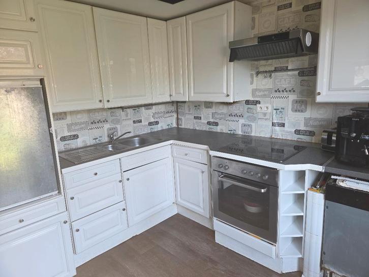 Cuisine, Maison & Meubles, Cuisine | Cuisines complètes, Utilisé, Cuisine d'angle, Blanc, Bois, Brillant ou Laqué, Enlèvement ou Envoi