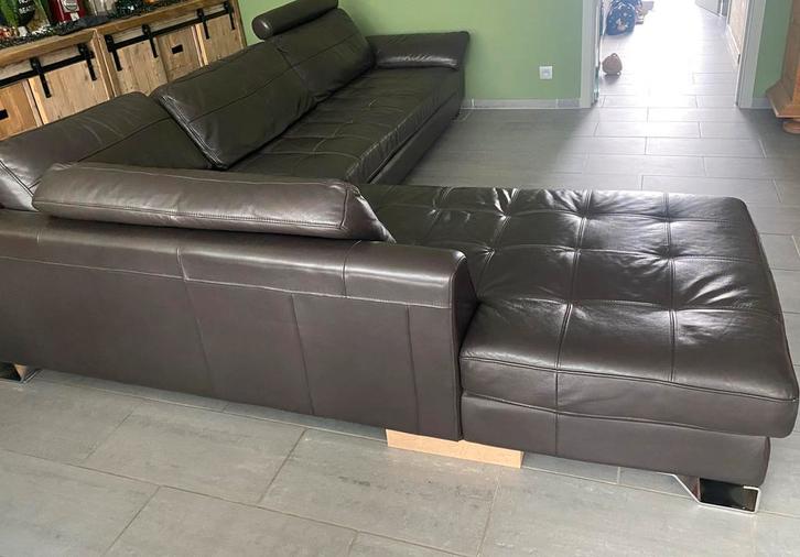 Leren zetel van topkwaliteit moet voor 20/04 weg, Huis en Inrichting, Zetels | Complete zithoeken, Gebruikt, Leer, Ophalen