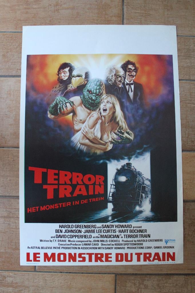 filmaffiche Terror Train Jamie Lee Curtis 1980 filmposter, Rechthoekig Staand, Ophalen of Verzenden, Zo goed als nieuw, A1 t/m A3