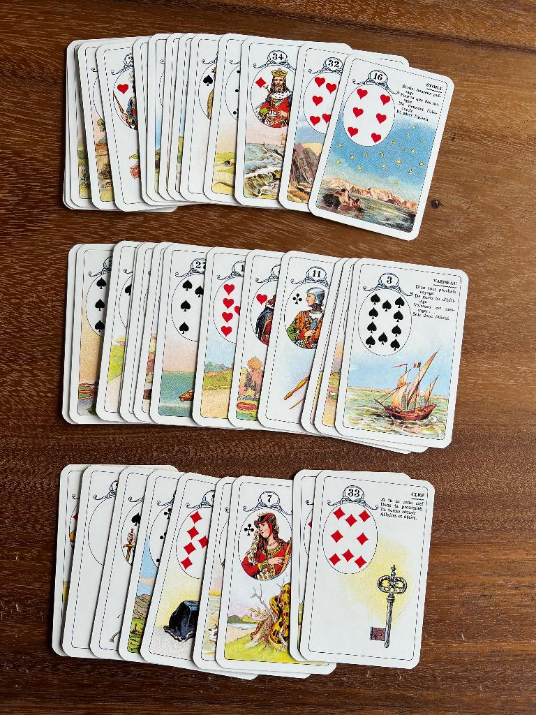 Vintage Lenormand kaarten Carta Mundi FR, Verzamelen, Speelkaarten, Jokers en Kwartetten, Ophalen of Verzenden, Gebruikt, Speelkaart(en)