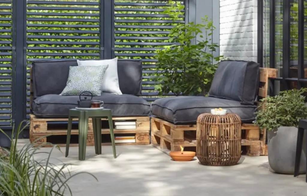 Palletkussens antraciet, Ophalen, Zo goed als nieuw