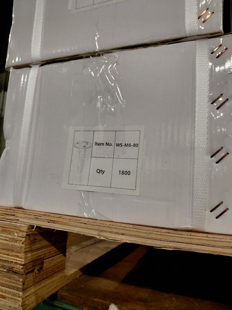 1 x Doos - 1800 stuks schroeven tellerkop 6x80mm TX30, Doe-het-zelf en Bouw, IJzerwaren en Bevestigingsmiddelen, Ophalen, Nieuw