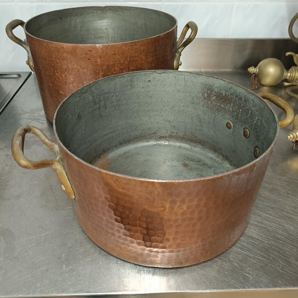 pot en cuivre, Maison & Meubles, Cuisine | Casseroles & Poêles, Utilisé, Autres matériaux, Plaque céramique, Enlèvement ou Envoi