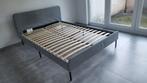 cadre de lit (double) 140 cm, Gris, Tissu, 140 cm, Enlèvement