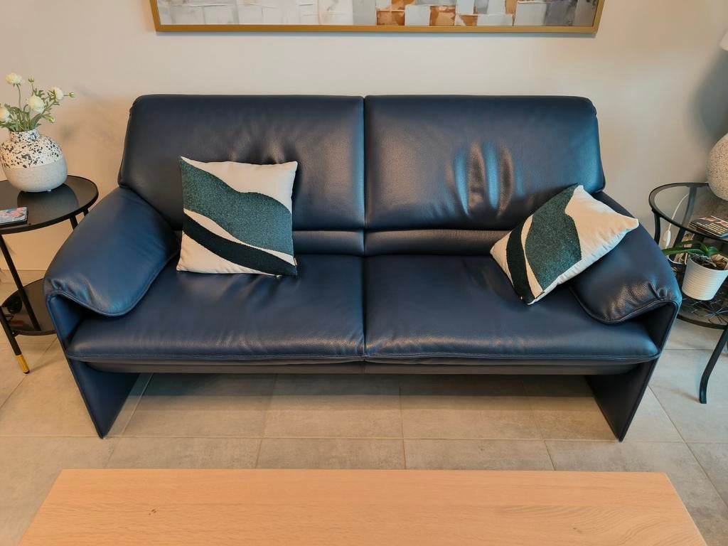 Bora bèta hoog lederen sofa blauw, Huis en Inrichting, Zetels | Zetels, Ophalen