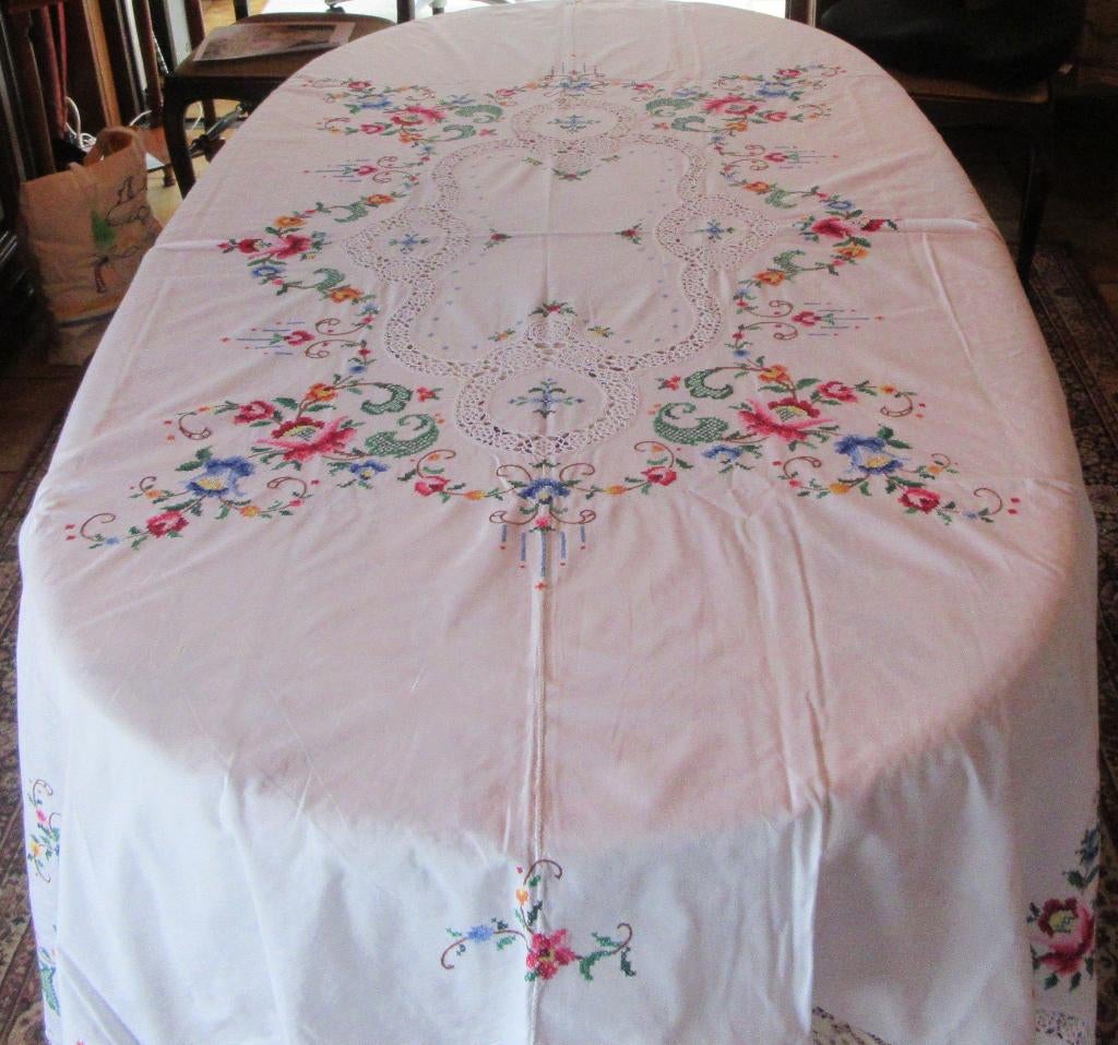 Vintage tafelkleden, Antiquités & Art, Tapis & Textile, Enlèvement