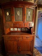 Armoire ancienne avec fenêtres en verre et carrelage, Enlèvement, Utilisé