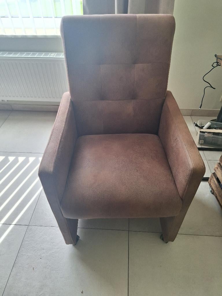 Eetkamerstoel, Ophalen, Gebruikt, Bruin, Vier