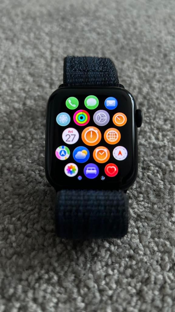 Apple Watch SE 2 44mm Cellular – 100% batterij + Garantie, Ophalen, Zwart, IOS, Zo goed als nieuw