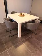 Eettafel + 4 stoelen, Huis en Inrichting, Ophalen, Gebruikt, Vierkant, Vier personen