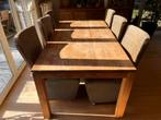 Table en teck avec 6 chaises, Maison & Meubles, Teck, Enlèvement, Utilisé, 50 à 100 cm