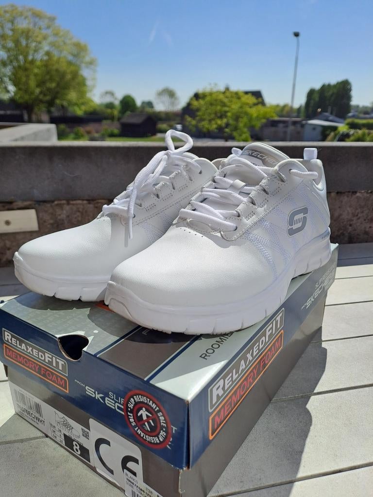 Skechers work maat 38 UK 5, Ophalen, Skechers, Wit, Zo goed als nieuw