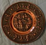 Koperen wandbord 38 cm – Religieus reliëf – Vintage, Enlèvement