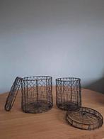 2 paniers en métal Pomax, Maison & Meubles, Accessoires pour la Maison | Plataux & Paniers, Enlèvement, Comme neuf, Rond, Panier