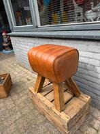 Tabouret/pouf/Turnbok vintage, Maison & Meubles, Enlèvement, Comme neuf, Bois