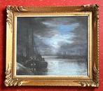 Pastel - Jacques Rosseels - Nocturne met schepen, Ophalen