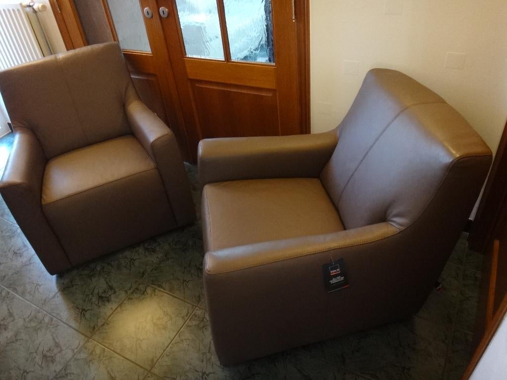 Fauteuils pur cuir, 100 à 125 cm, Enlèvement, Utilisé, Cuir