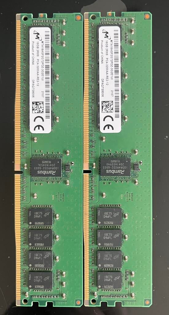 Ram memoire 2x16go ddr4 3200, Computers en Software, RAM geheugen, Ophalen, Zo goed als nieuw, DDR4