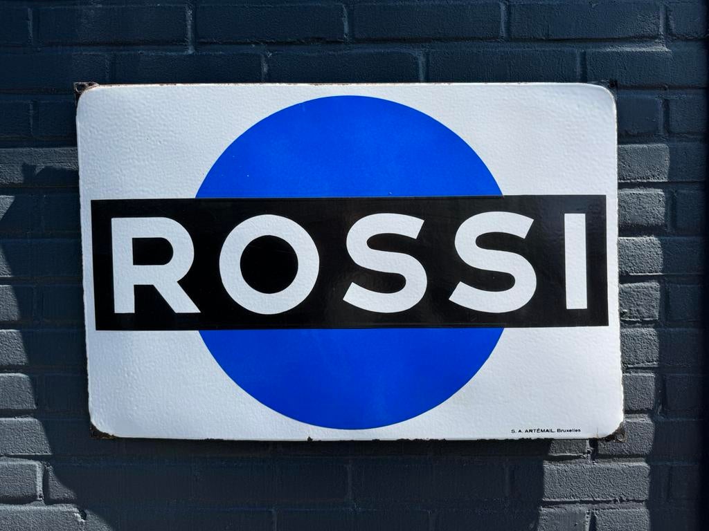 ROSSI emaille reclamebord, Ophalen of Verzenden, Gebruikt, Reclamebord