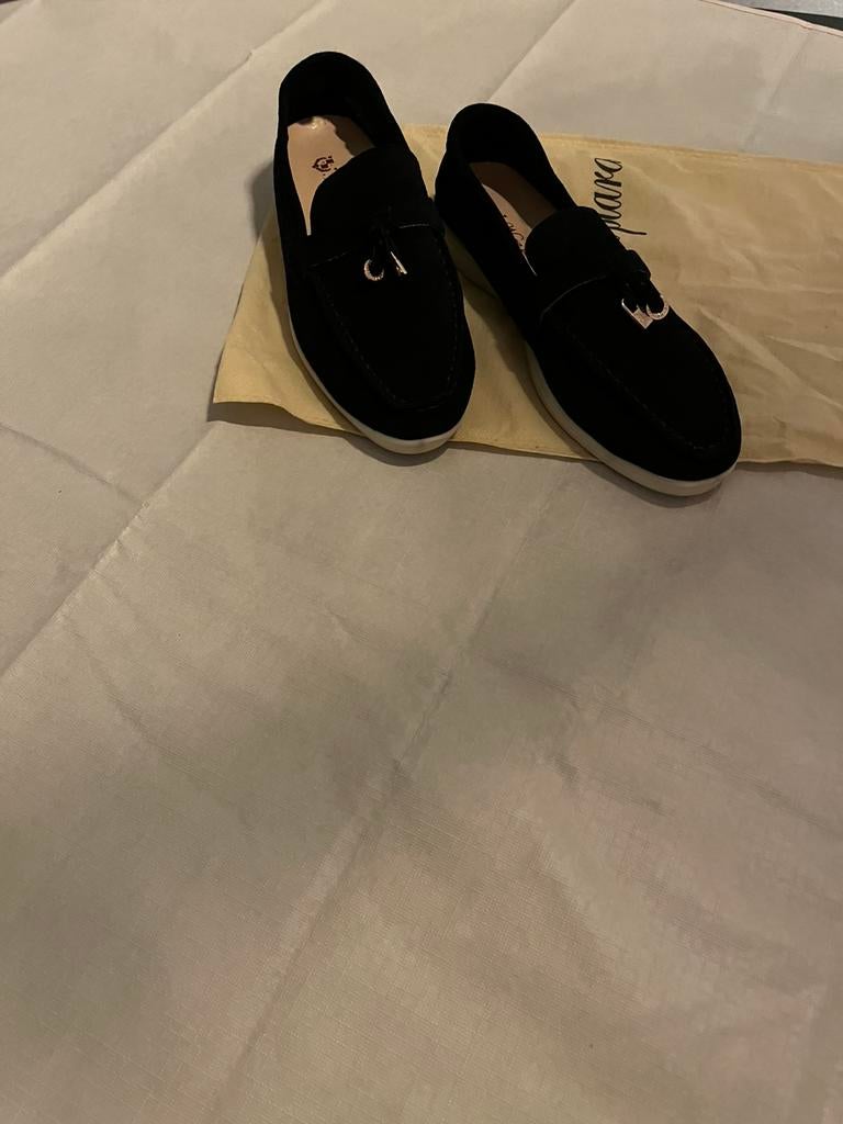 Mocassins 37 Loro Piana noirs, Enlèvement, Neuf, Noir