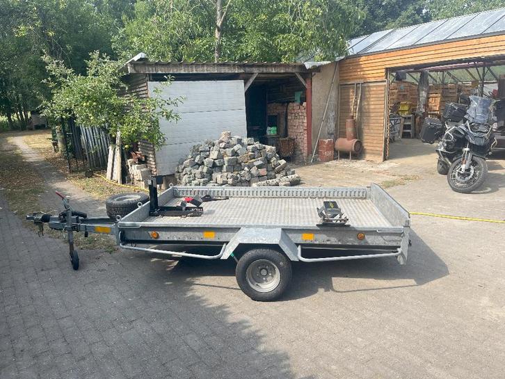 Motortrailer Geremd Rijbewijs B te huur, Autos : Divers, Remorques, Comme neuf, Enlèvement