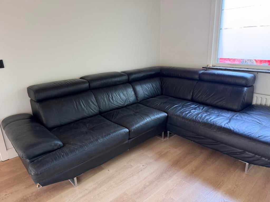 Canapé d’angle cuir, Maison & Meubles, Canapés | Coins salons complets, Enlèvement, Comme neuf, Cuir